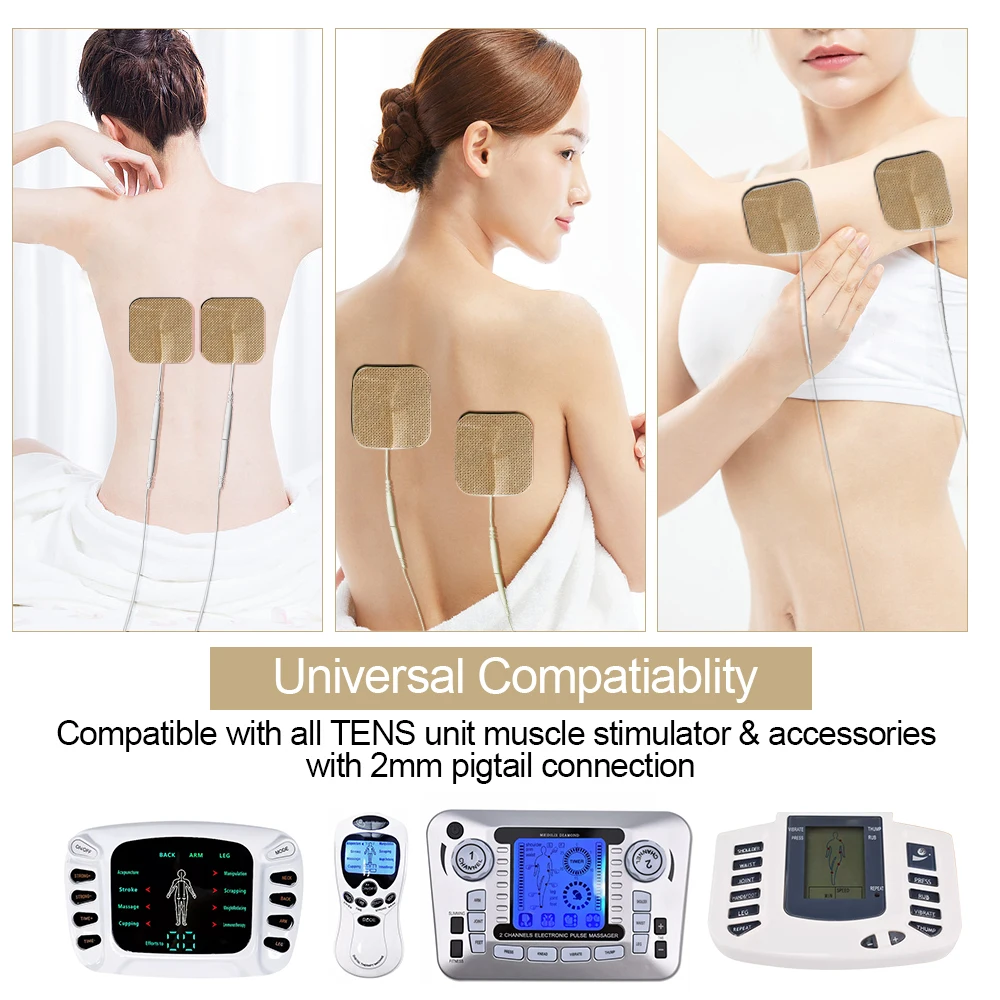 5x5cm TENS Muscle Stimulator Electrodes Pads Reused Digital Therapy Massager Patch Body Physiotherapy Pulse Gel Sticker Massage