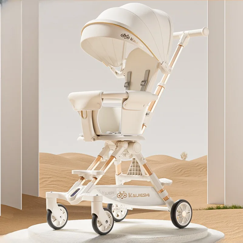 

Elevated Landscape Stroller, Foldable,Lightweight Carriage For Youngsters, Double-sided Pram For Baby Outings, One-touch Folding