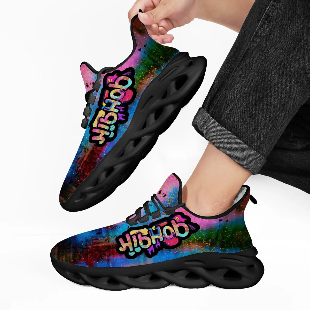 

Mens Casual Sports Shoes Colorful Galaxy Graffiti Fleece Lined Athletic Lightweight Sneakers Anti-slip Flats Sportschuhe Kinder