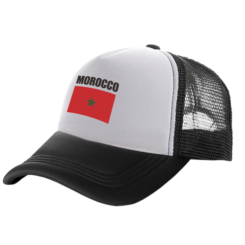 Maroko flaga czapka typu Trucker mężczyźni fajne Maro marokański maroko kapelusz czapka z daszkiem fajne lato Unisex Mesh netto czapki