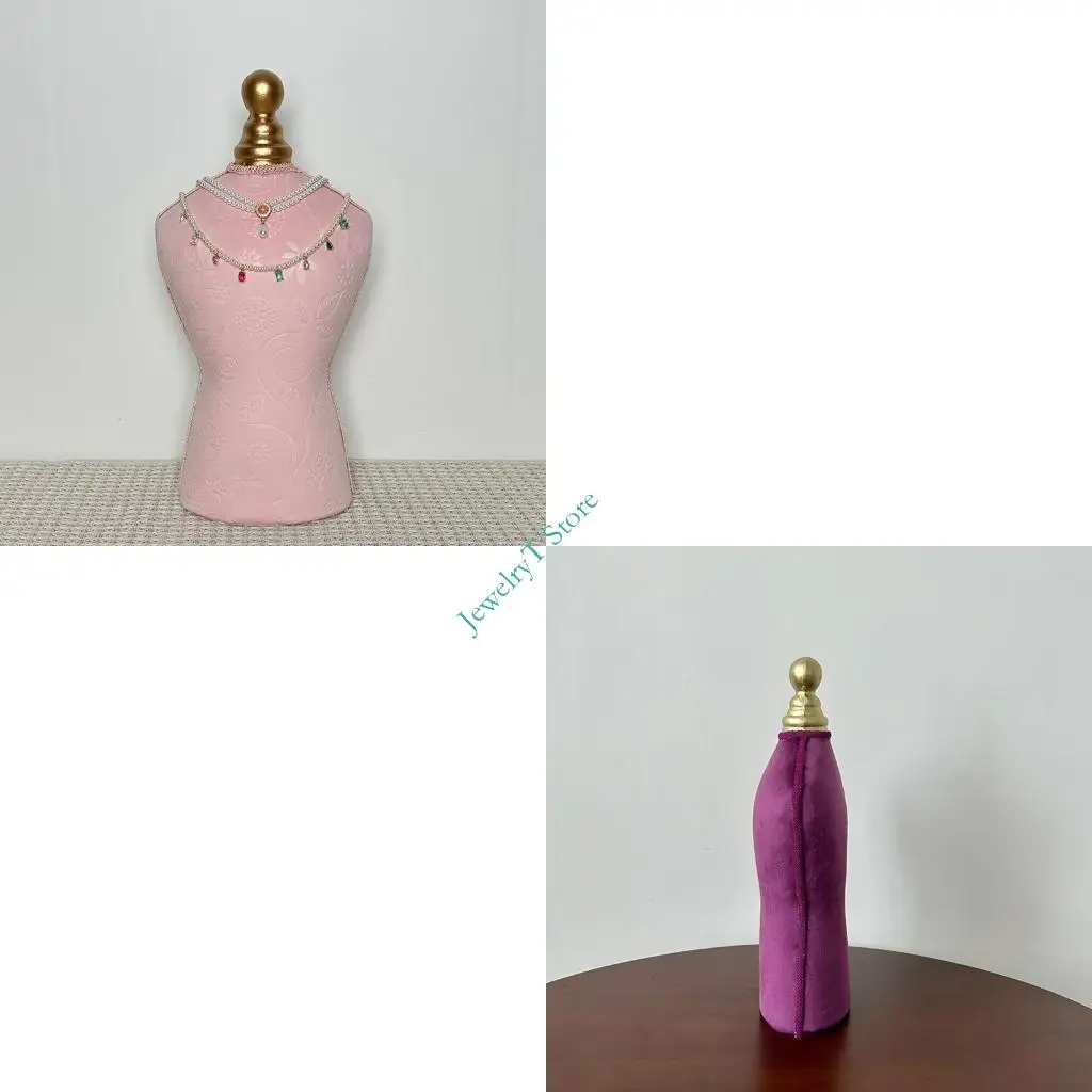 

LX9D Jewelry Bust Stand Velvets Surfaces Alloy Structure Modern Design Trade Show Retail Display Accessories Organizers