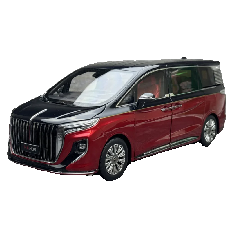 Red Flag HQ9 Alloy Car Model, MPV Collection Display, Tabletop Decoration, Micromodel Hongqi FAW, 1:18