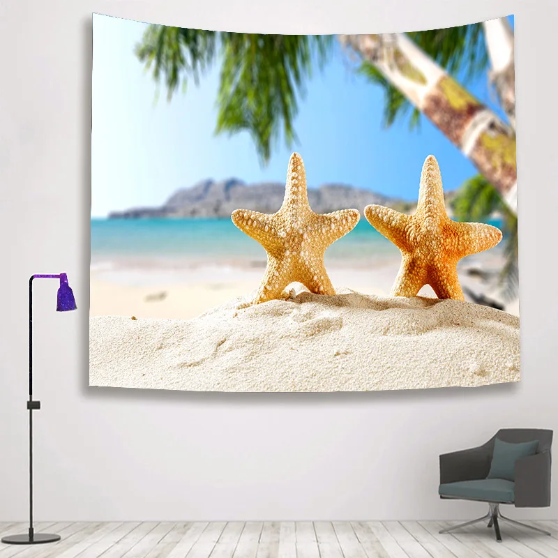 Psychedelic celestial ocean starfish tapestry hippie  cloth living room bed  decoration