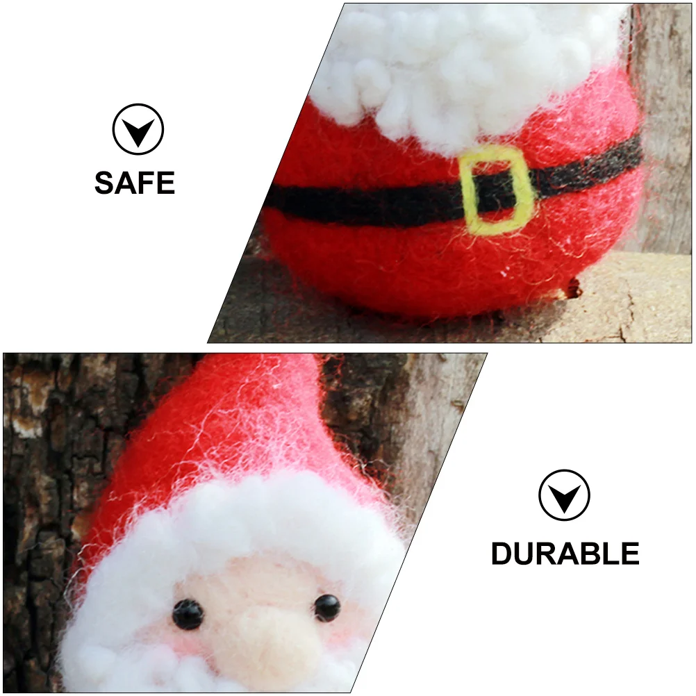 

4 set 4 Sets Christmas Wool Felt Craft Diy Unfinished Punched Kit Beginner Felting Tools Xmas Material Wool Felting