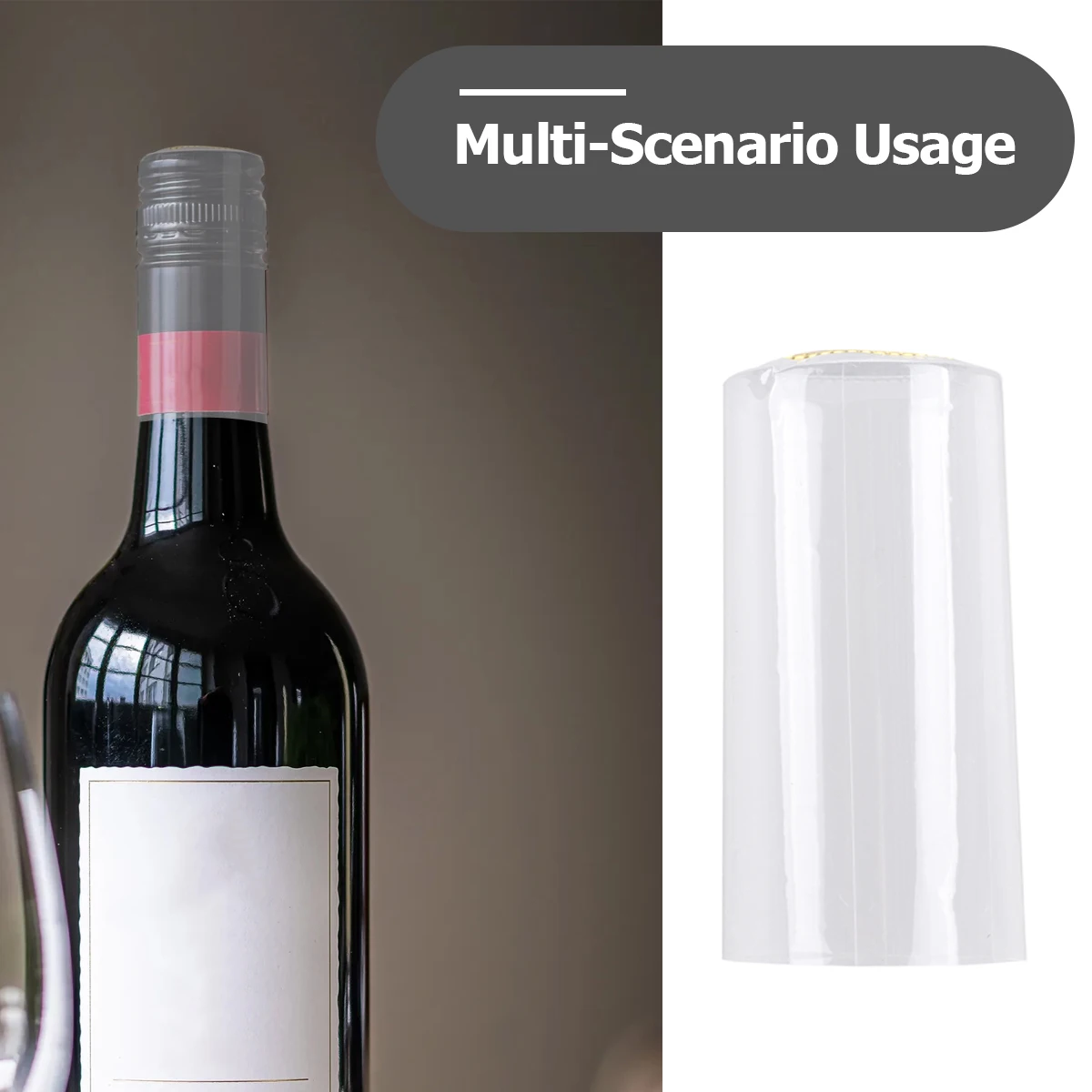 

100Pcs Wine Bottle Sealing Film Thickened Plastic Heat Shrink Caps Easy Use Tear Off Tabs Professional Look Wine Bottle Caps