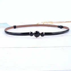 Cintos de Cintura Couro Genuíno ajustável para As Mulheres Espartilho Hip Alta Strass Cinto Feminino Senhoras Cintas Acessórios