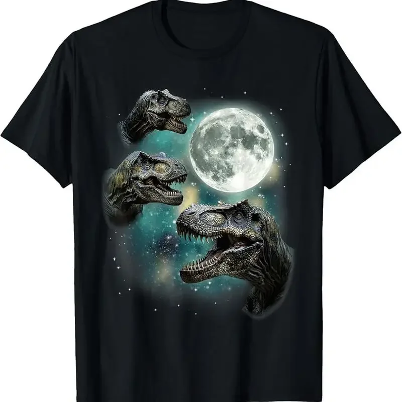 3 Tyrannosaurus Howling At Moon Prehistoric Dinosaurs Parody T Shirt