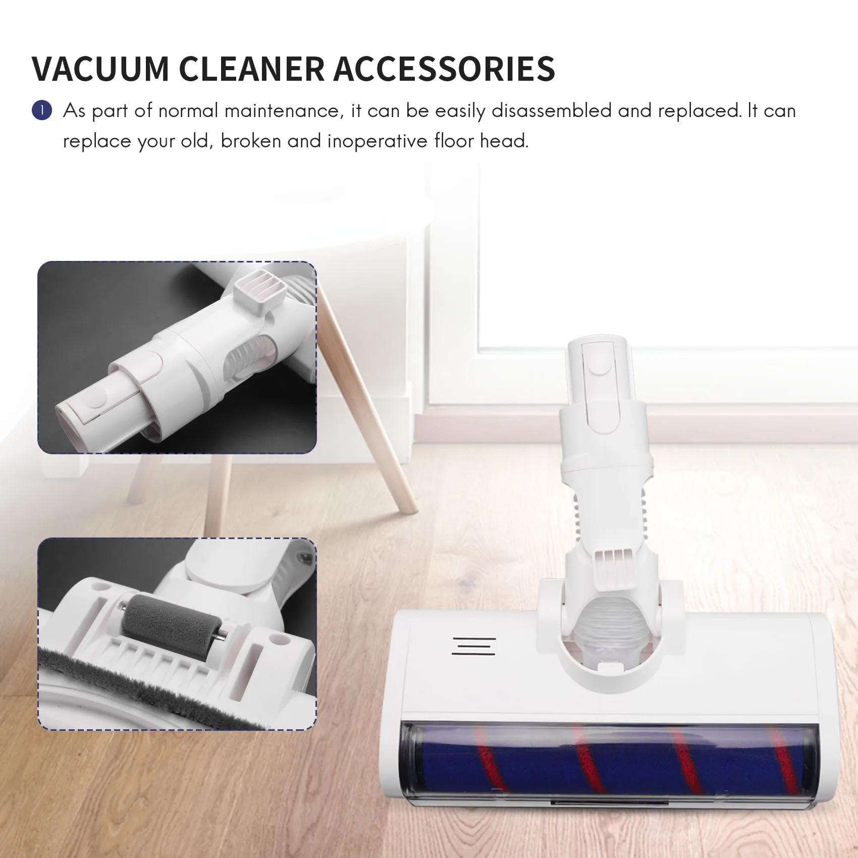 فرشاة لفة برأس فرشاة كهربائية سهلة الاستخدام لأجزاء المكنسة الكهربائية Xiaomi Dream V8/V9/V9B/V10/V11