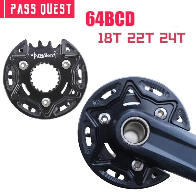 Pass Quest 64BCD 18T 22T 24T SR/ForShimano manivela de montaje directo protectores de calle plato ancho y estrecho ciclismo