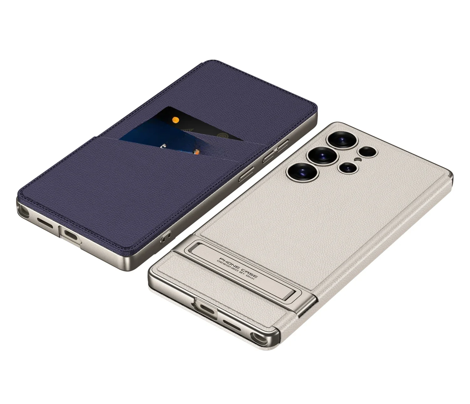 Portfel z podpórką i miejscem na kartę Galwanizowane etui na telefon ze skóry PU z pełnym pokryciem do Samsung Galaxy S25 Ultra Flip Cover