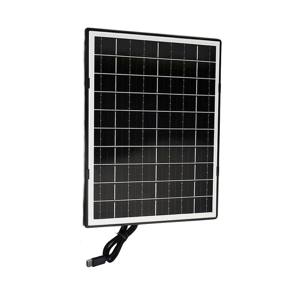 7-Watt Monocrystalline Solar Panel for Surveillance Cameras 5V DC Output Photovoltaic Module 1.5m Type C Interface Cable