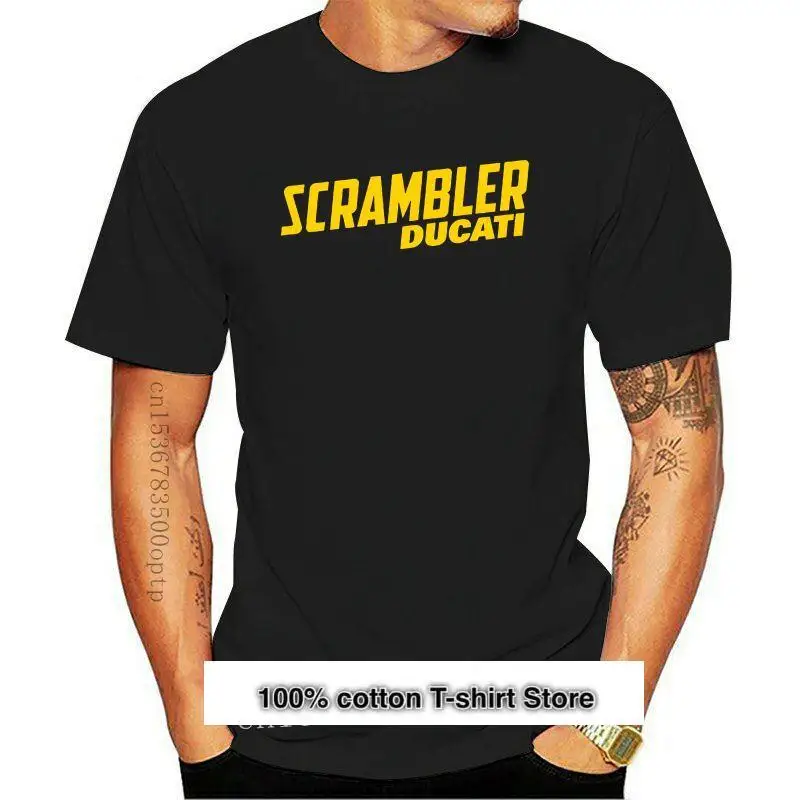 Camiseta negra Scrambler Milestone, nueva, Original