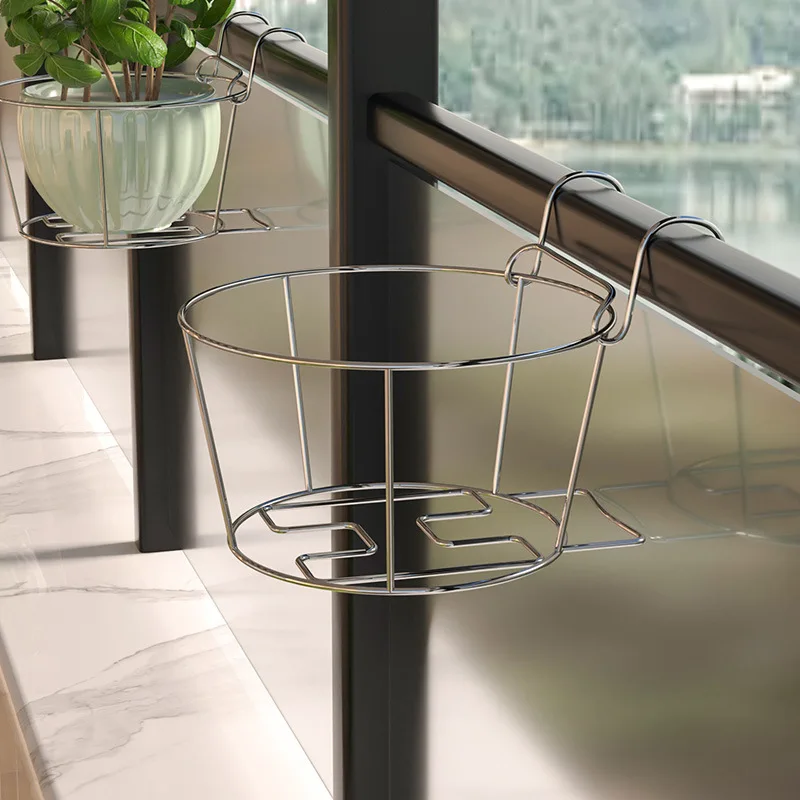 Balcony Living Room Hanging Spider Plant Pothos Potted Plants Wall-hung Wrought Iron Flower Shelf Flower Plant Pot Stand