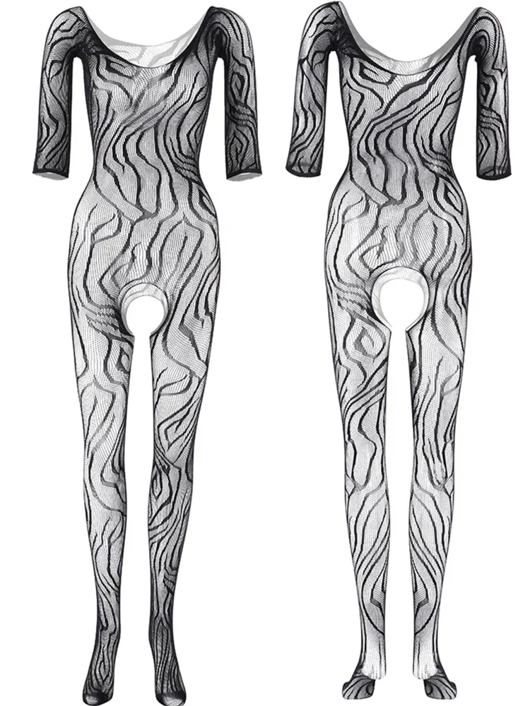 

Erotic Gentlemen Sleepwear High Elastic Adult Men's Full Body Stocking Costume Perspective Temptation Male Sexy Mesh Jumpsuit