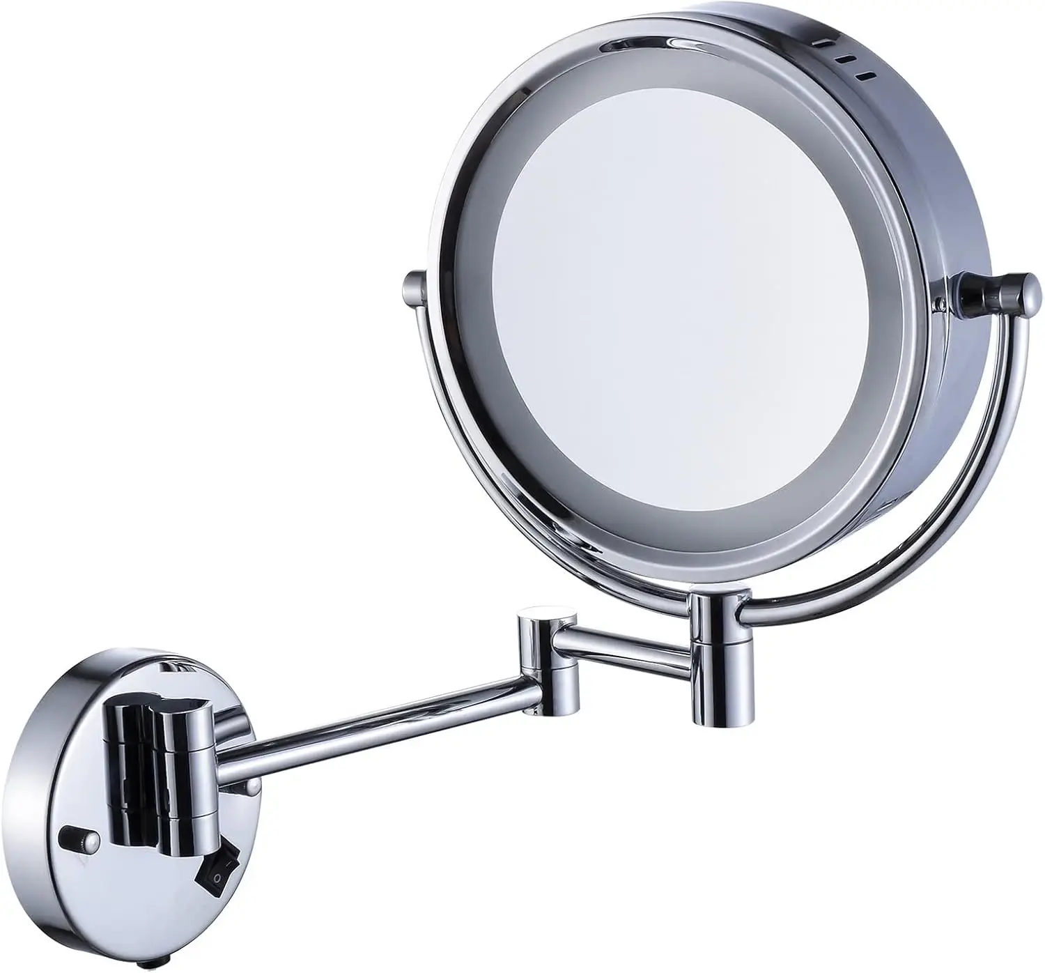 

Hardwire LED Lighted Wall Magnifying Mirror for Bathroom with 10x Magnification Sliver,9 Inch Round Surface