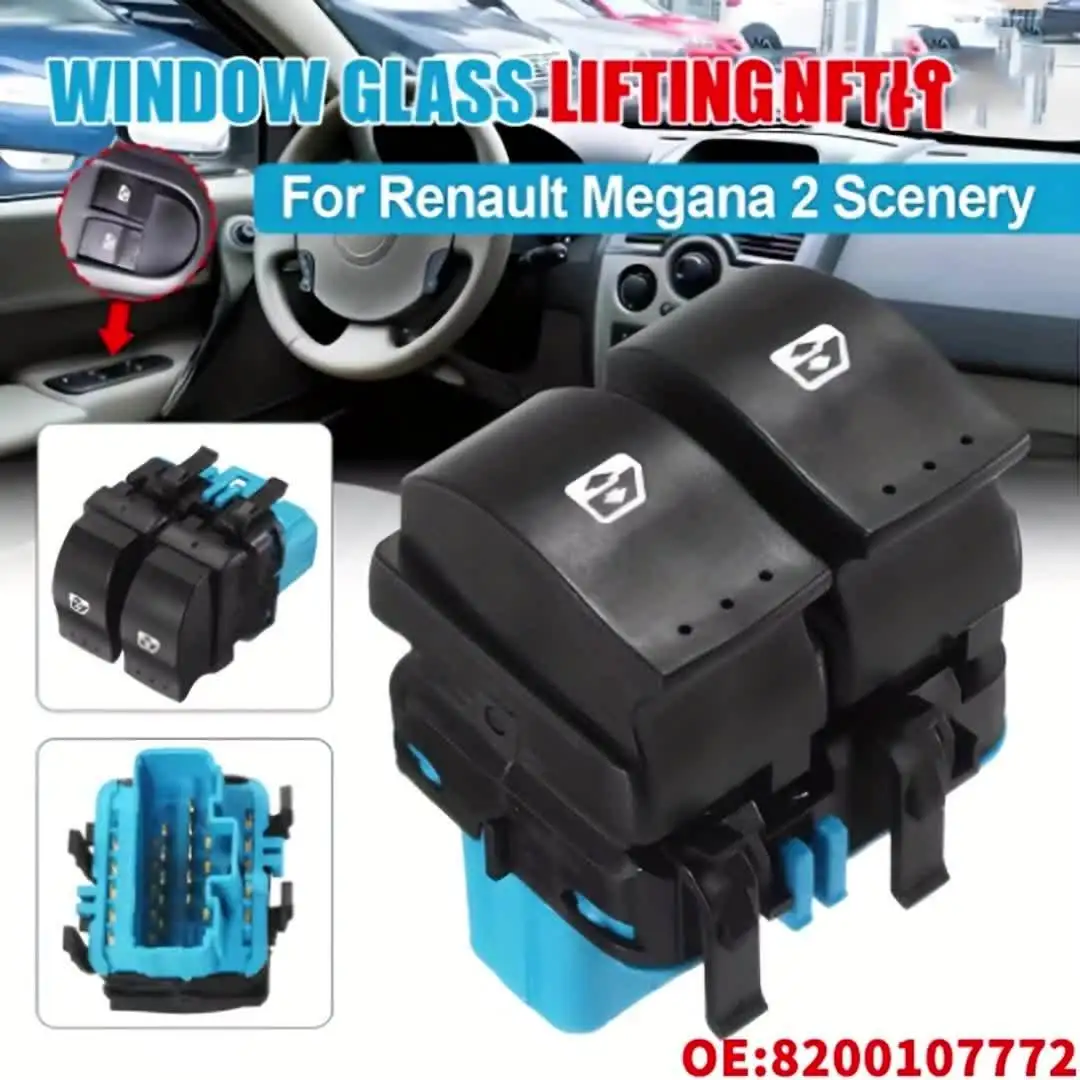 For Renault MEGANE MK 2 Scenic 2 Espace IV Front Uncharged 10 Pin Electric Window Switch, 82001077772 for 2003-2014 Year Model