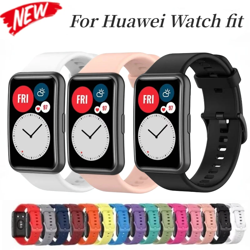 Soft Silicone Strap For Huawei Watch Fit Official Original Packing Comfortable bracelet For Huawei Watch Fit Accessory wristband