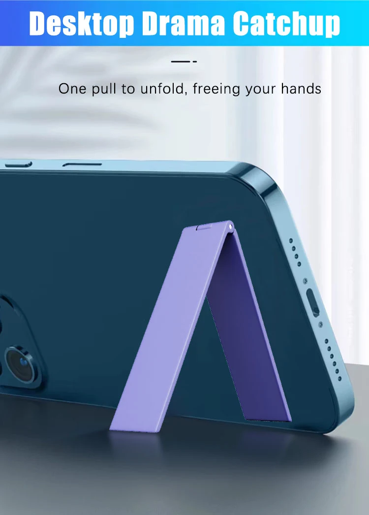 Neuer ultradünner Handyhalter, universeller Metall-Desktop-Handy-Kompaktständer, faltbare Halterung, Ständer für iPhone Xiaomi – Detail 2