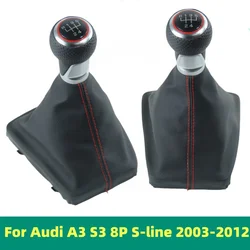 Matte/Chrome Gear Shift Knob Gaiter Boot Cover For Audi A3 S3 8P S-line Sportback 2003-2012