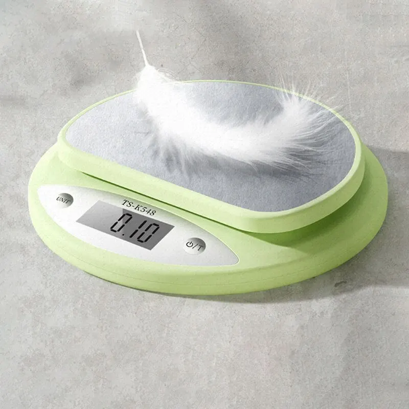 Digital Kitchen Scale 5kg/1g Precision Electronic Balance LCD Display Portable Food Scale For Baking Cooking Household Green