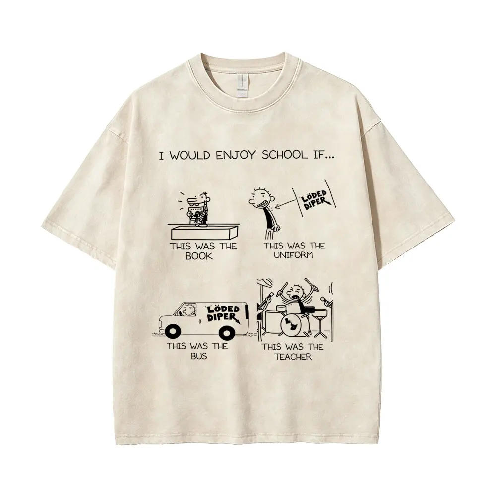 Washed Vintage Loded Diper This Is My Party Face T-shirt Men Women Retro Rock Oversized T-shirts Men's Casual Cotton T Shirts
