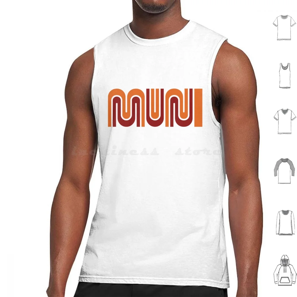 Muni Vintage Bus Logo Tank Tops Print Cotton Muni Vintage San Francisco Public Transit California Market Street Bay Area