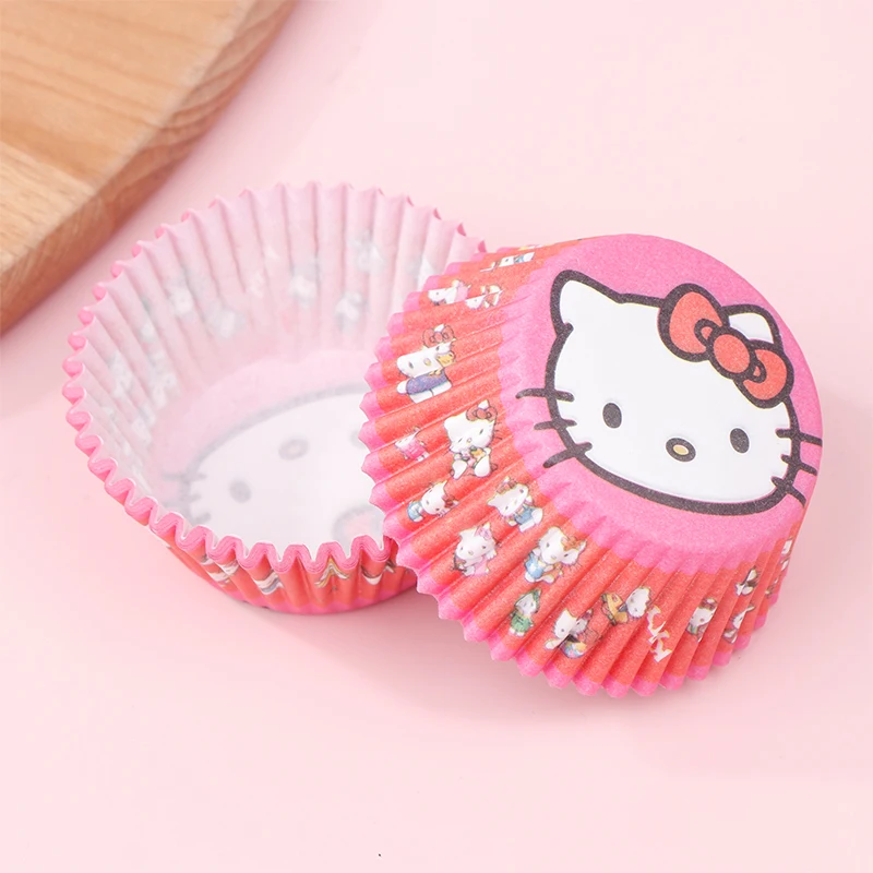 

100PCS Sanrio Hello Kitty Snow Meiniang Cake Paper Holder Cartoon Mafen Baking Cake Paper Cup Heat-Resistant Oil Resistant