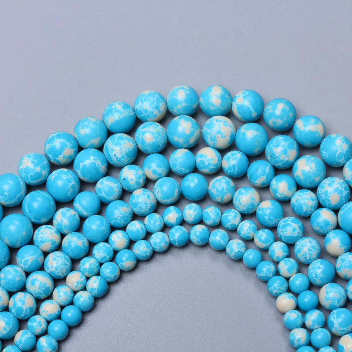 Céu Azul Natural Rodada Contas de Pedra, DIY Pulseira e Colar, Handmade Beading Material, alta qualidade, Imperador Pedra, 4mm, 6mm, 8mm, 10mm