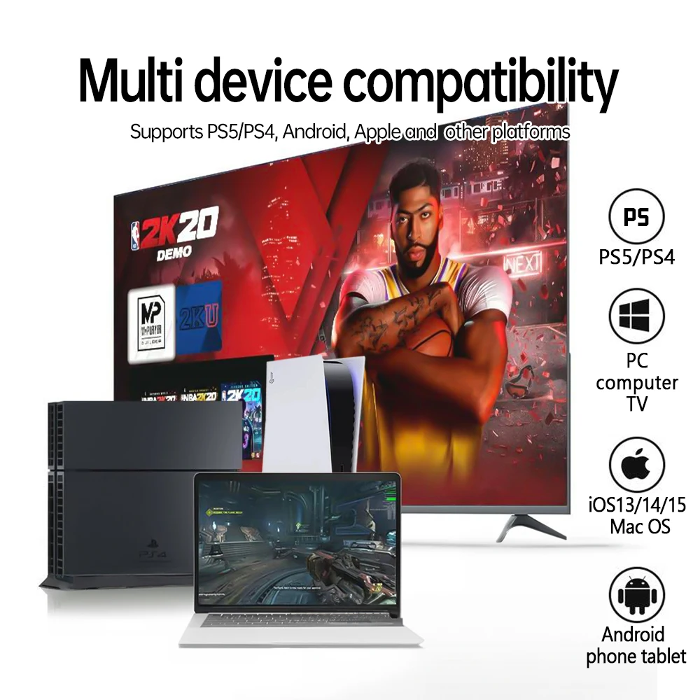 P5 وحدة تحكم سلكية للتحكم في الحركة لا الانجراف محرك مزدوج الاهتزاز PS Gamepad Mando Game Control لـ PS5 #6