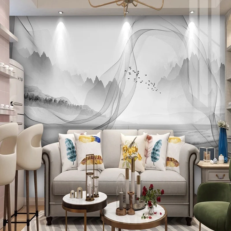 Foto personalizada 3d papel de parede murais concepção artística chinesa paisagem sala estar sofá quarto tv decoração casa cartaz fresco