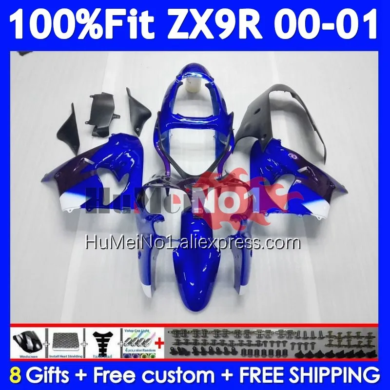 Injection Body For KAWASAKI NINJA ZX900 ZX 9R 900 CC 9 R 214No.39 ZX9 900CC ZX-9R ZX9R 00 01 Blue black 2000 2001 OEM Fairing