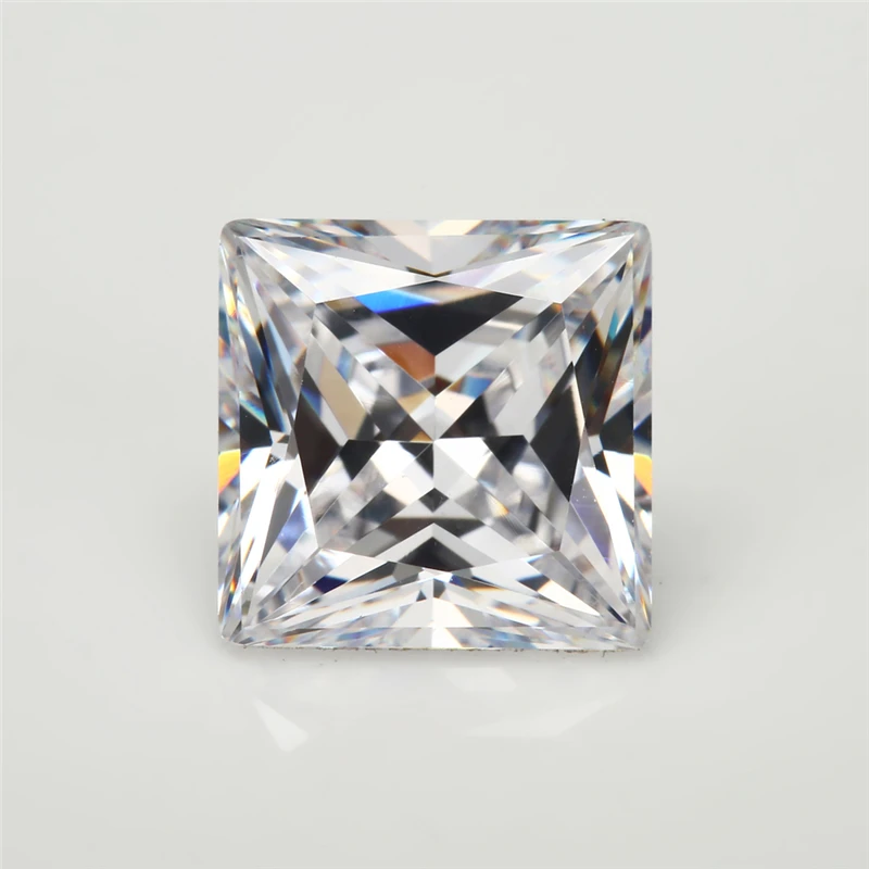 Size 1.5x1.5~12x12mm 5A Square Princess Cut White CZ Stone Loose Cubic Zirconia Synthetic Gemstone for Jewelry