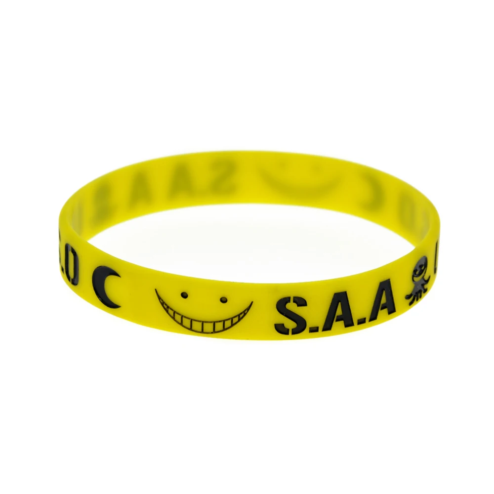 Gelbes Armband mit geprägtem Silikonarmband mit individuellem Logo als Werbegeschenk – Detail 7