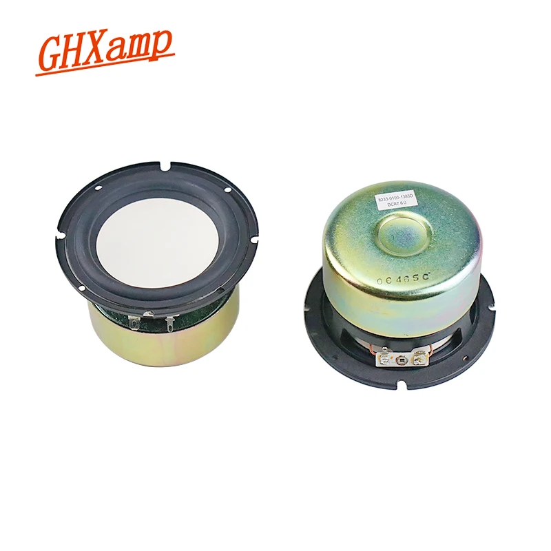 GHXAMP 4 inch 111mm Horn Mid Bass Speaker Unit Double layer Fiber Paper Basin HiFi Sound Quality 6ohm 50W