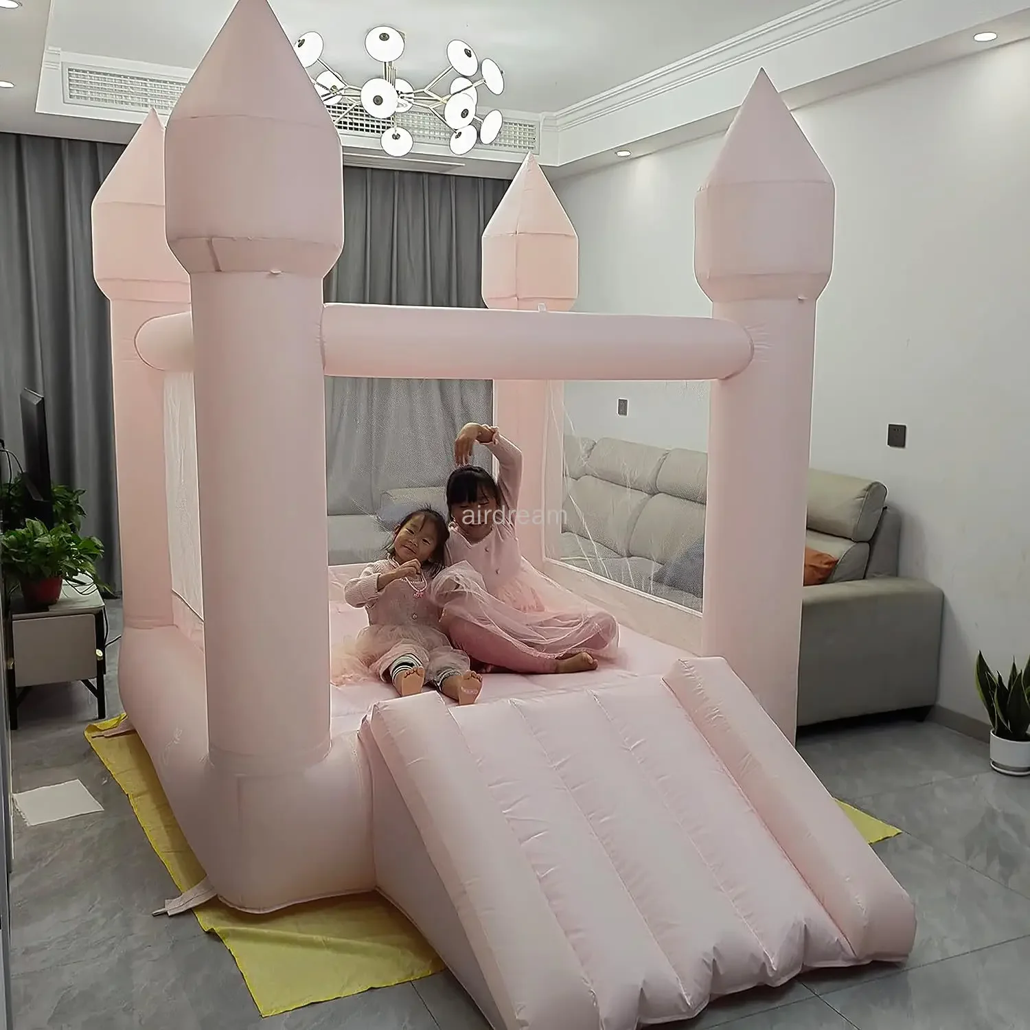 

Small Inflatable Bounce House for Toddlers 1-3 Kids Pink Castle Party Theme Bounce House with Durable Safe Sewn Indoor Outdoor