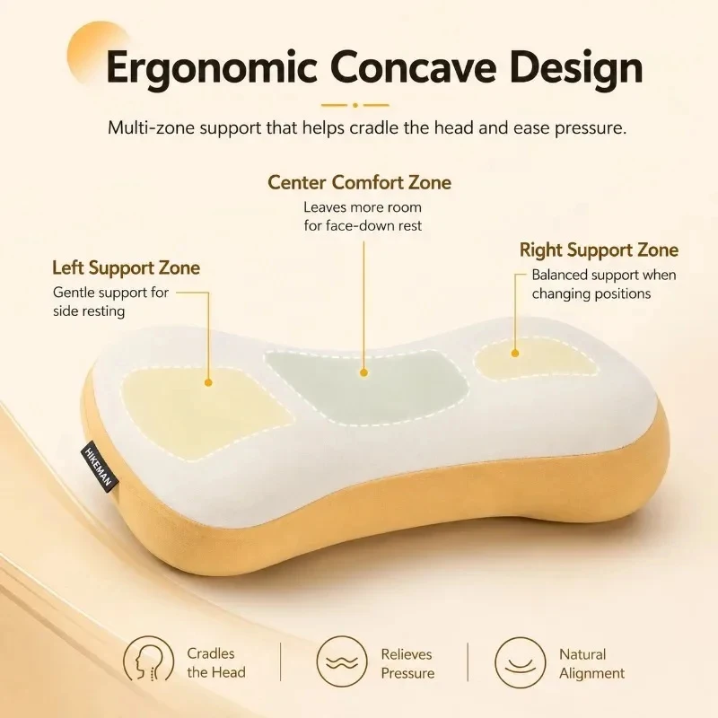 Ultralight Portable Pillow Memory Foam Camping Pillow Slow Rebound Neck Support Removable Washable Cover for Travel Outdoor - view 3