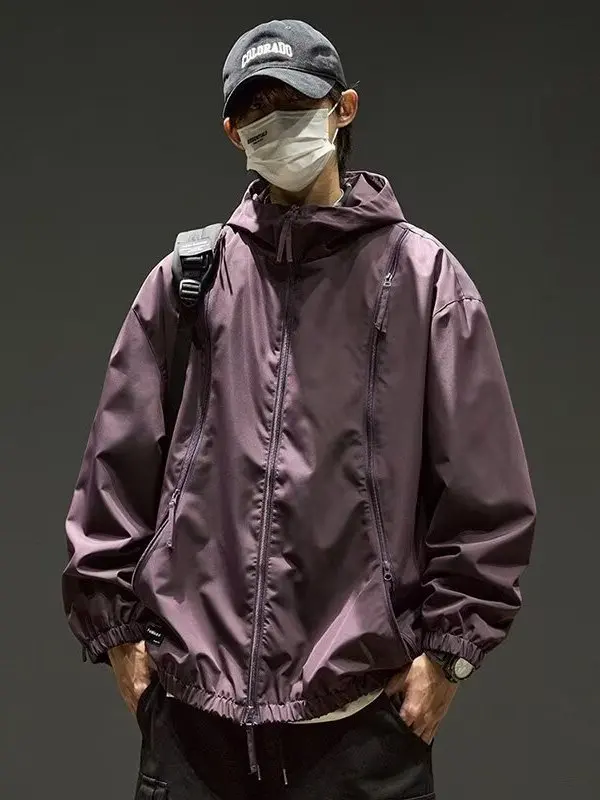 

Мужская куртка больших размеров, осенне-зимнее повседневное ветрозащитное пальто из полиэфирного волокна с капюшоном на молнии, длинное пальто свободного покроя све