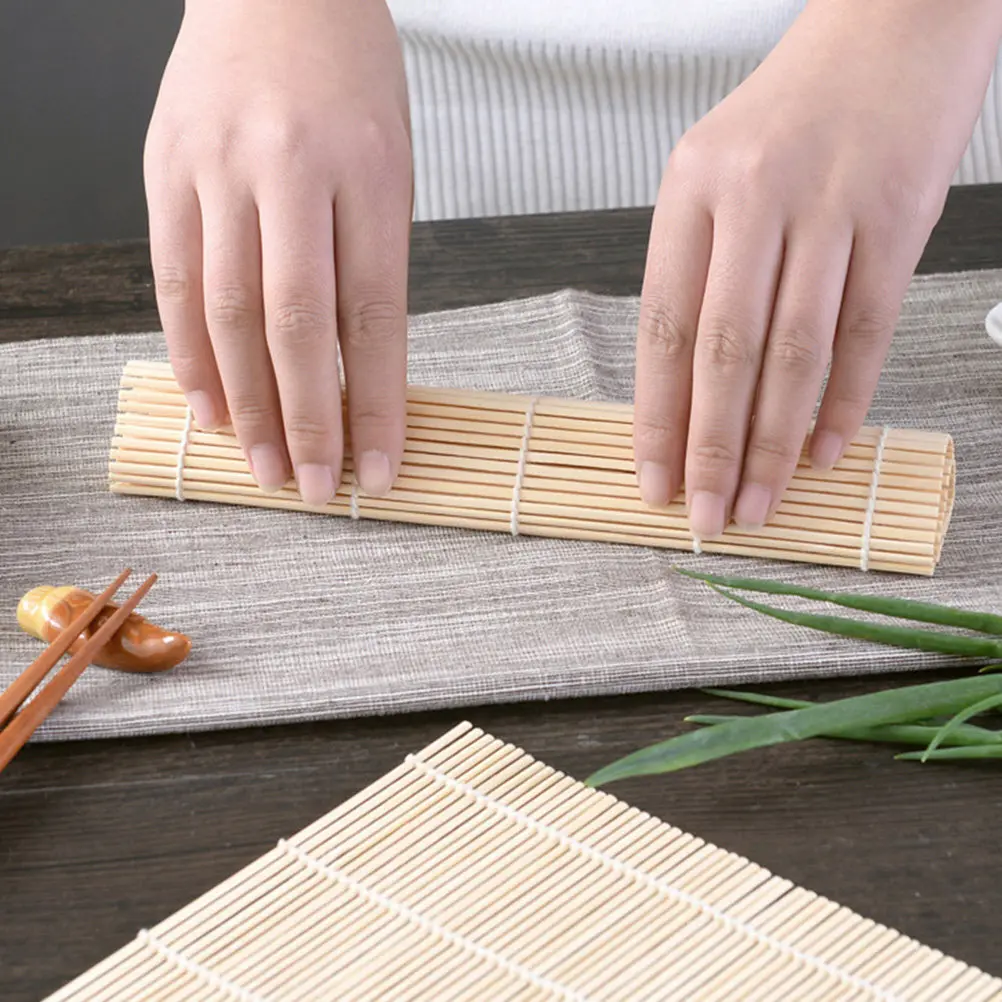 6 Piezas de Esterillas de Bambú Premium para Enrollar Sushi, Textura Densa y Uniforme, Ligera Fragancia, Suaves, Sin Bordes Afilados, Fáciles de Limpiar, para Preparar Sushi
