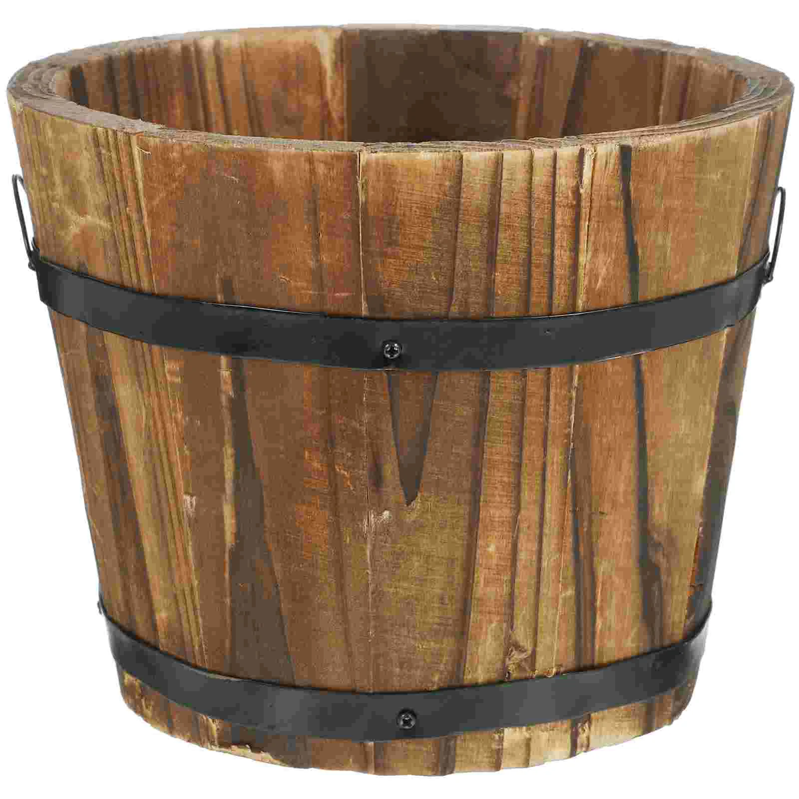 

Flower Pot Garden Pots and Vases for Large Plants Succulents Bucket Terrarium Whiskey Barrel Cache