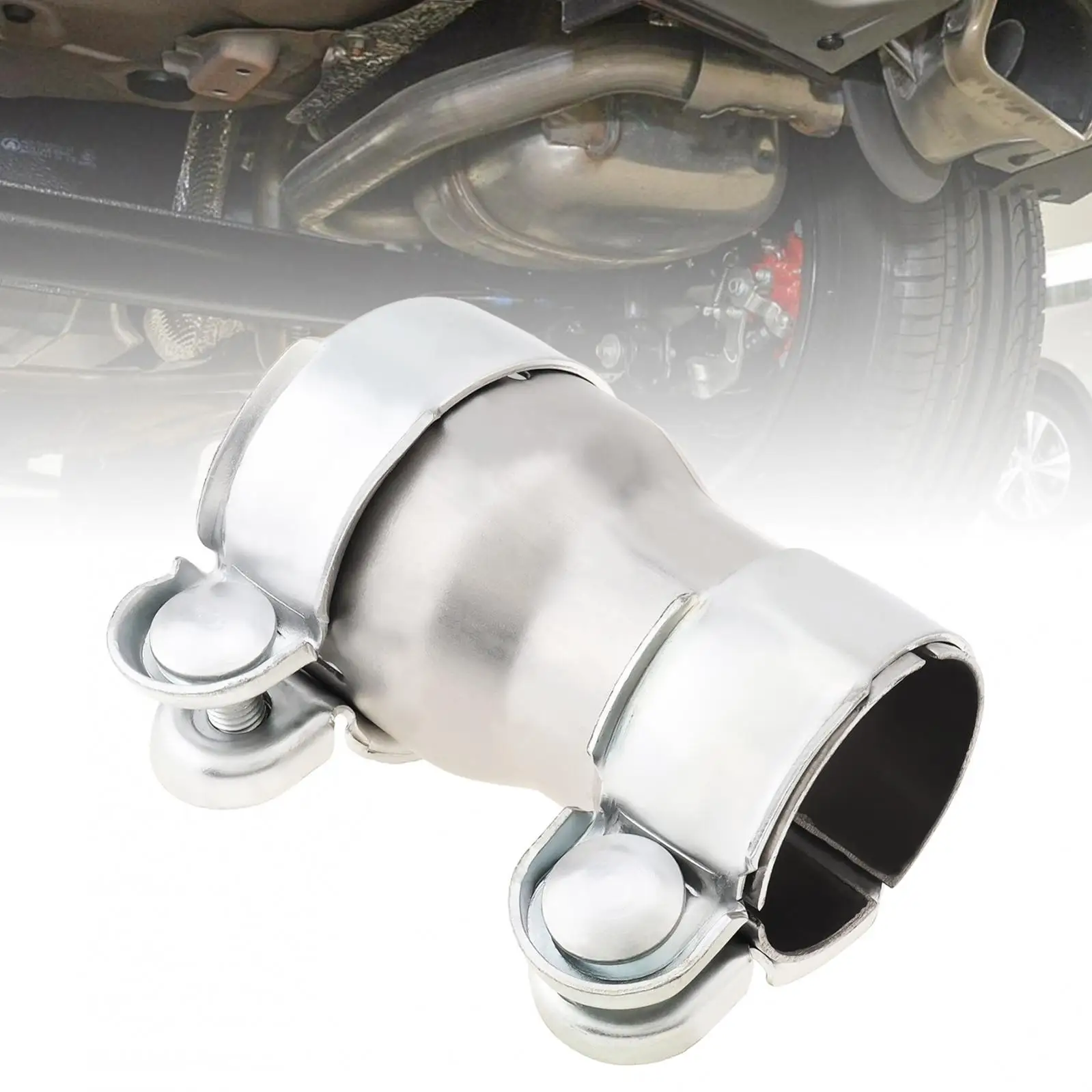 2.5 to 3 Inch Double Clamp Reducing Pipe Exhaust Adapter, Carbon Steel Exhaust Pipe Adapters