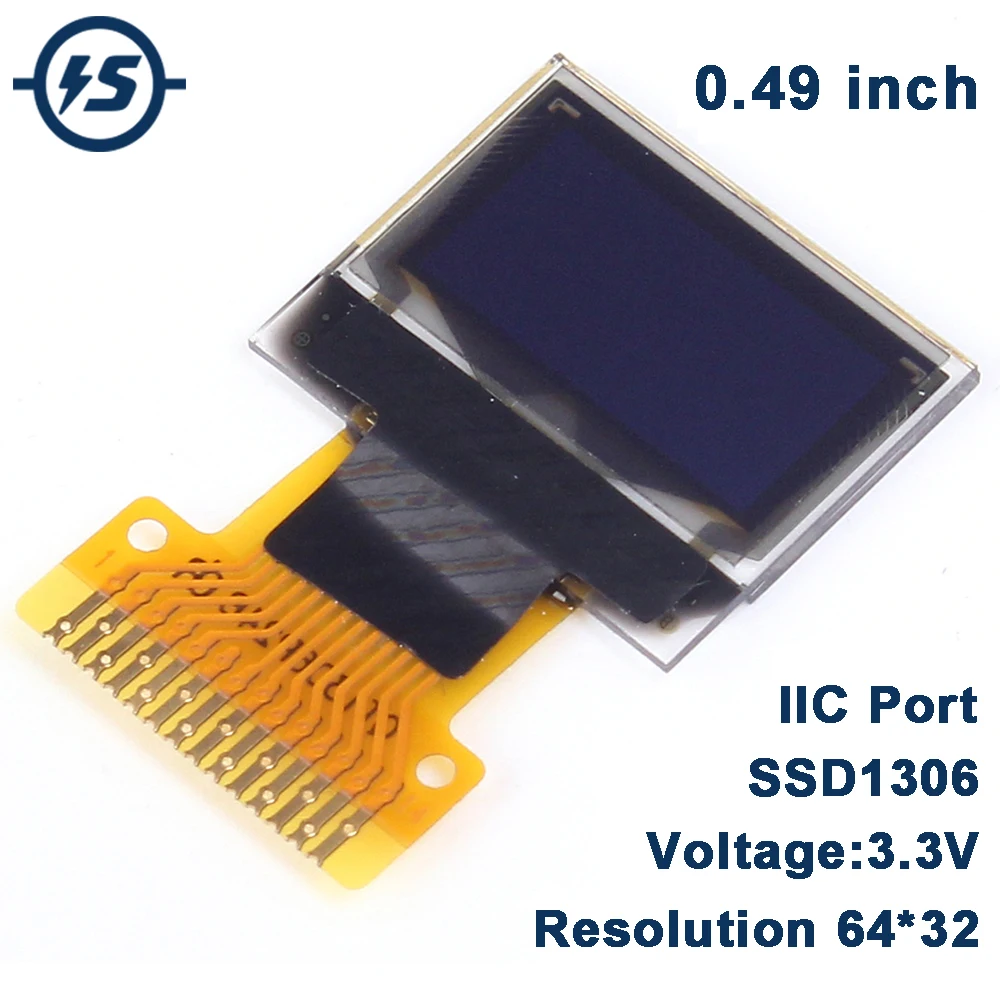 0.49 Cal moduł wyświetlacza OLED Port IIC dla Arduino AVR STM32 SD1306 biały 0.49 "ekran 64x32 płyta rozwojowa