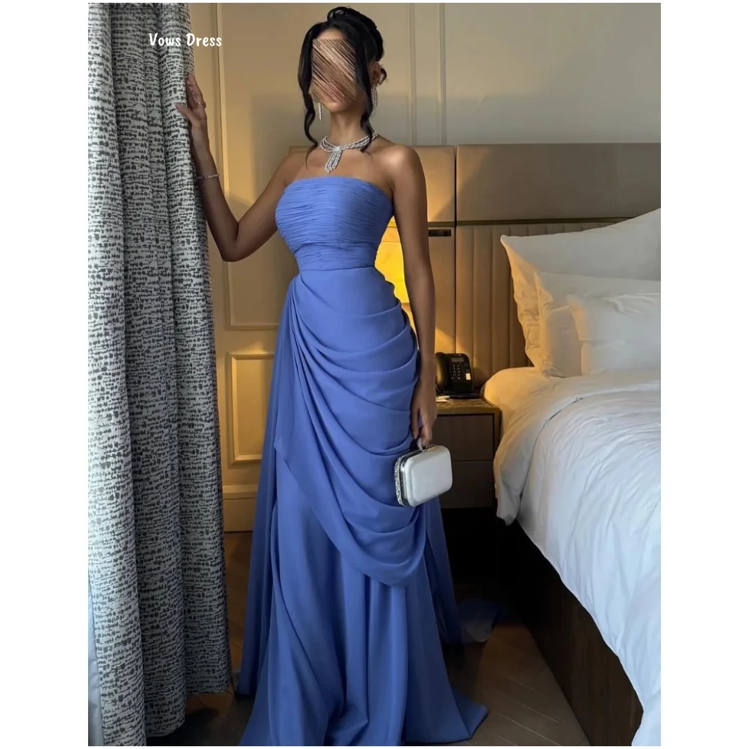 Vows femmes Robe de soirée femme bustier tubulaire Robe de soirée Satin tissu luxueux robes de soirée pour Occasions spéciales sur mesure