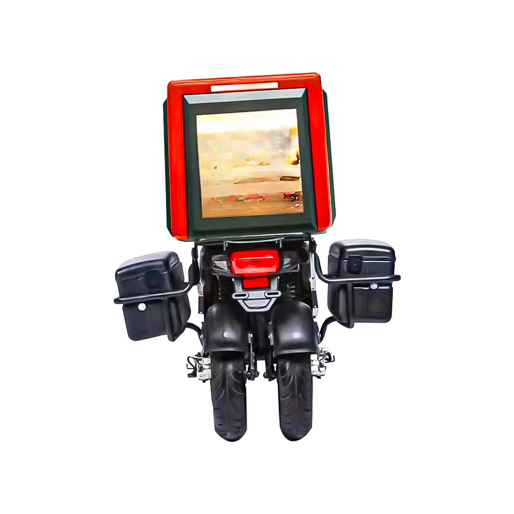 Factory customization LED Scrolling display screen brake light motorcycle fiberglass takeout takeaway Delivery Box