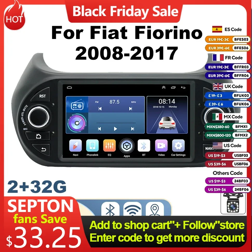 Android Radio for Fiat Fiorino Peugeot Bipper Citroen Nemo 2008 - 2017 FM RDS GPS Navigation Multimediam Car Intelligent Systems