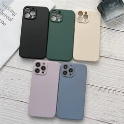 For Huawei P40 Lite P30 P20 P50 Pro Mate 40 30 20 Pro Case Luxury Solid Color Square Silicone Soft Cover For Huawei P Smart 2021