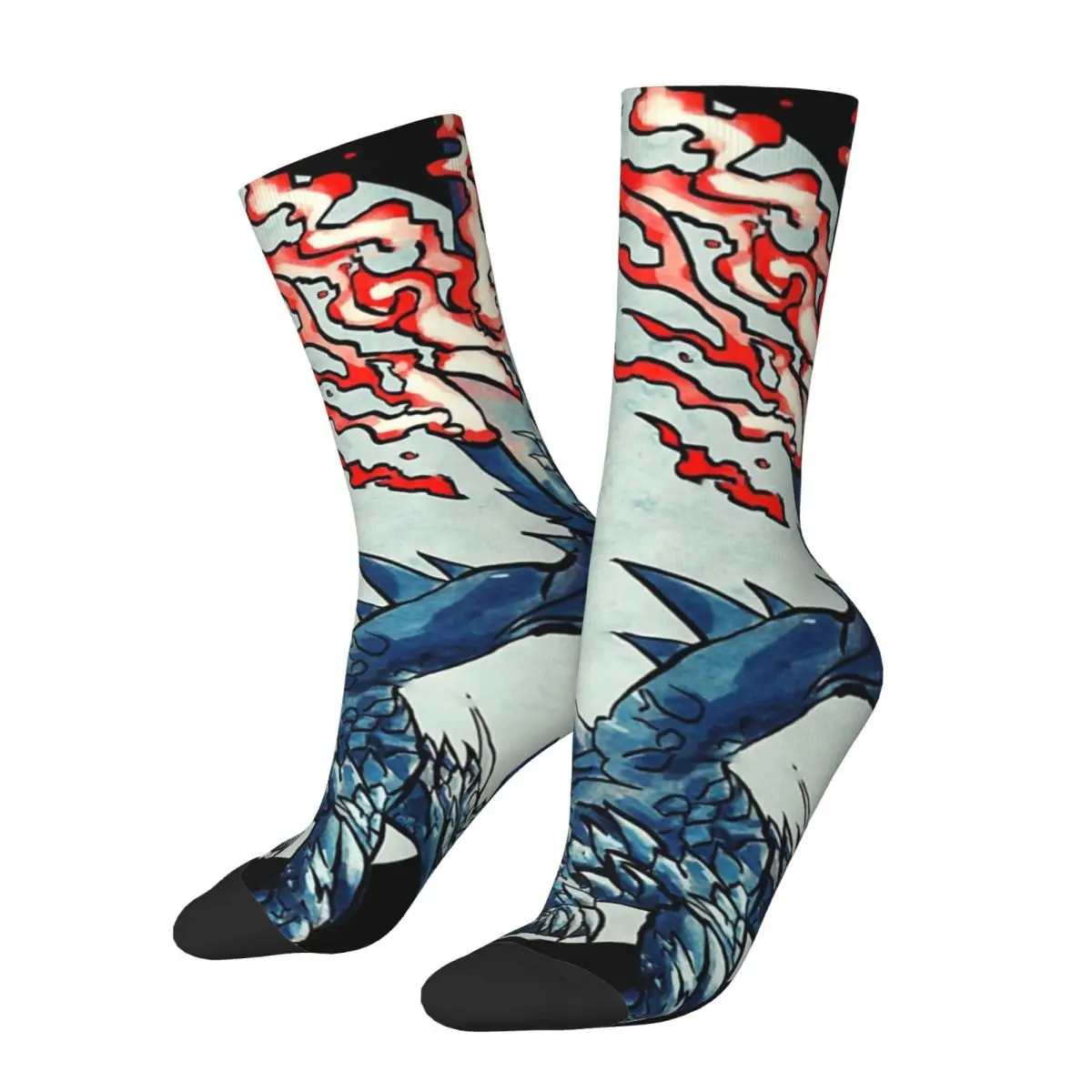 Happy Funny Men's compression Socks Valstrax Retro Harajuku Monster Hunter World Hip Hop Novelty Seamless Crew Crazy Sock