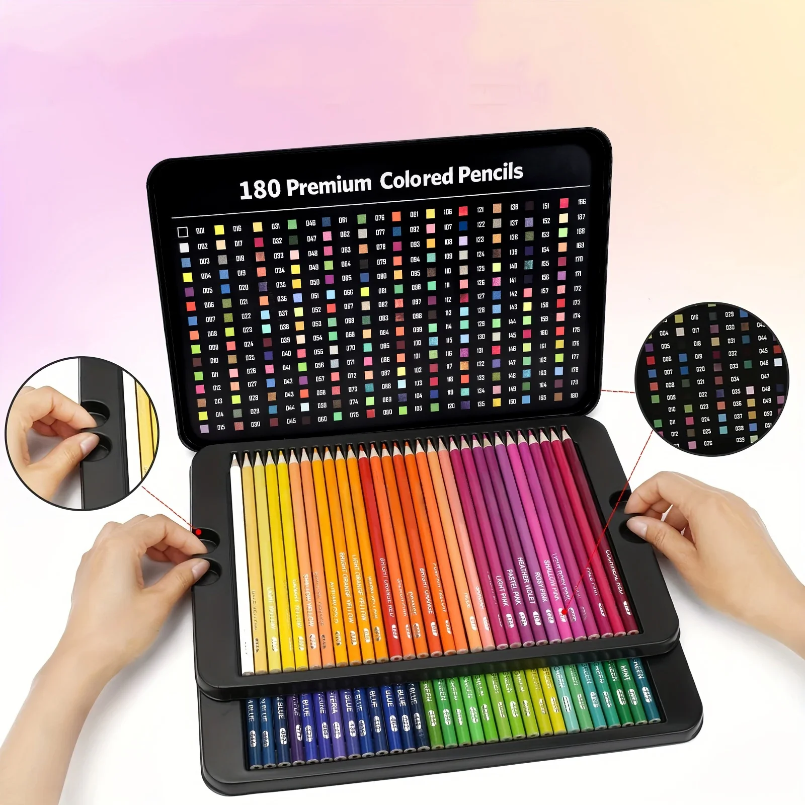 Pro Artist-Grade Colored Pencils Set - 48/72/120/160/180/240/300/520 Vibrant, Soft Core for Sketching & Shading,Pre-Sharpened
