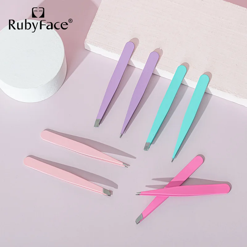 Pinça colorida curvada reta de aço inoxidável, 2 peças para arte em unhas, adesivo, ferramenta de seleção de strass, maquiagem, cílios postiços, ferramenta diy