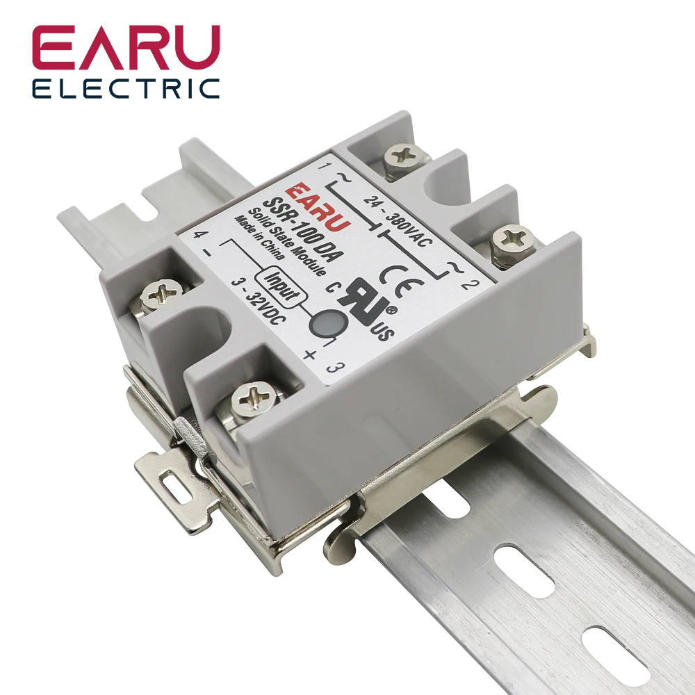 1pcs Single Phase SSR35MM DIN Applicable To For DA AA DD VA VD LA Rail Fixed Solid State Relay Clip Clamp With 2 Mounting Screws