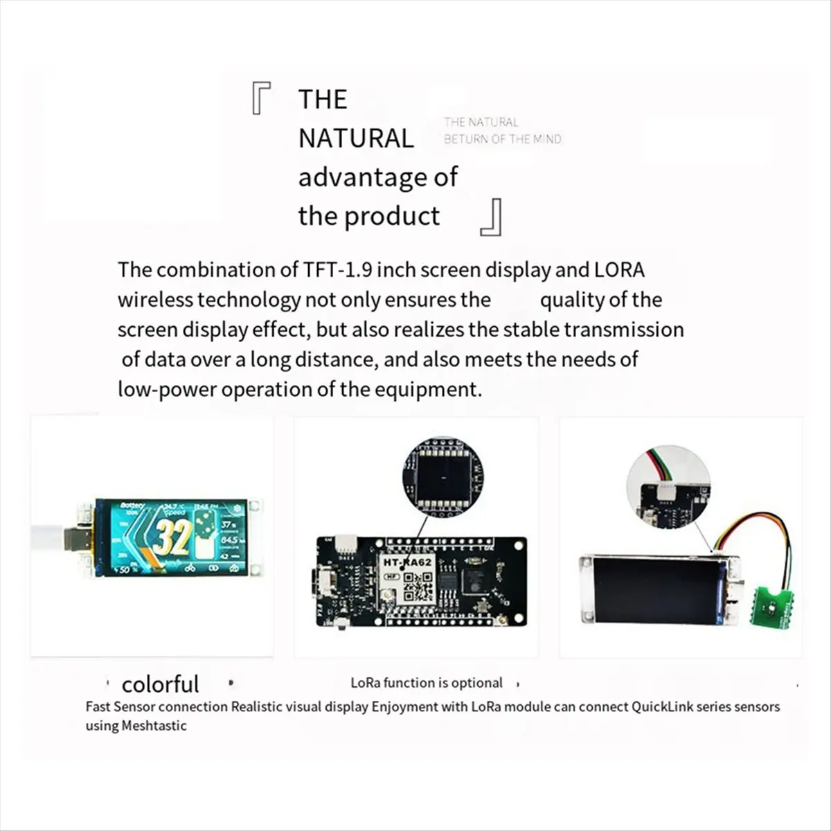 AT42 New 1.9Inch TFT Color Screen -R8 Module SX1262 Chip LoRaWAN Protocol Bluetooth WiFi 868mhz